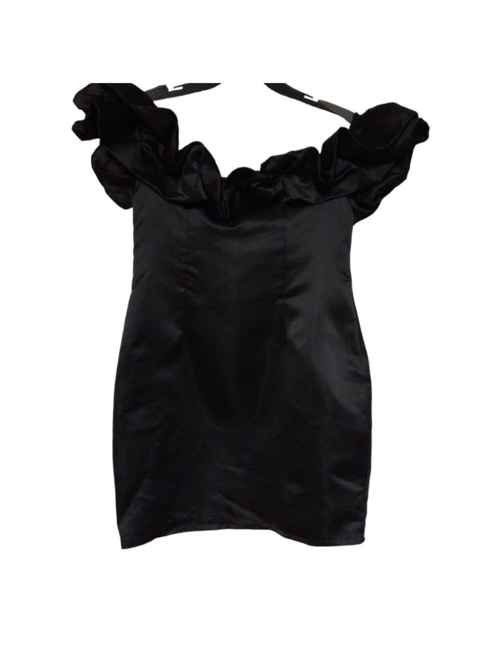 Pretty Little Thing Black Off The Shoulder Dress Size 8